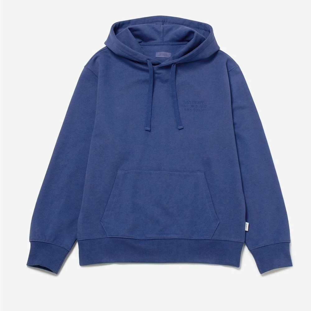 Saturdays NYC Blue Ditch International Hoodie , size Large
